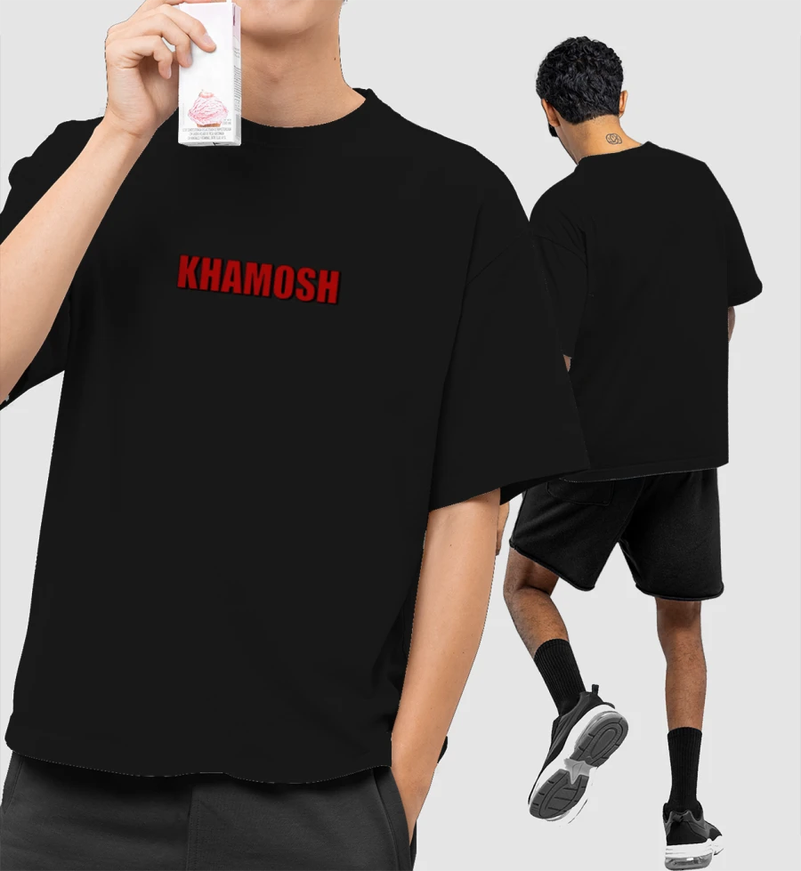 KHAMOSH TEE Front-Printed Oversized T-Shirt