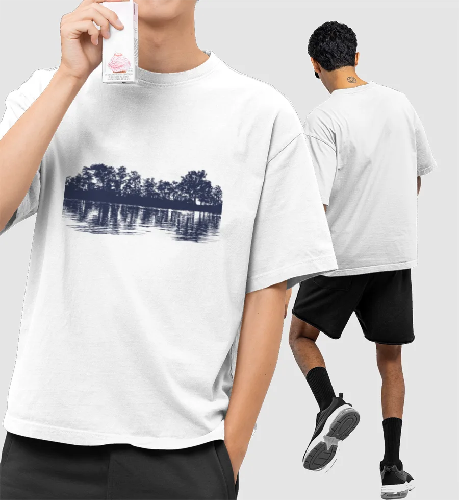 Forest Reflections Front-Printed Oversized T-Shirt