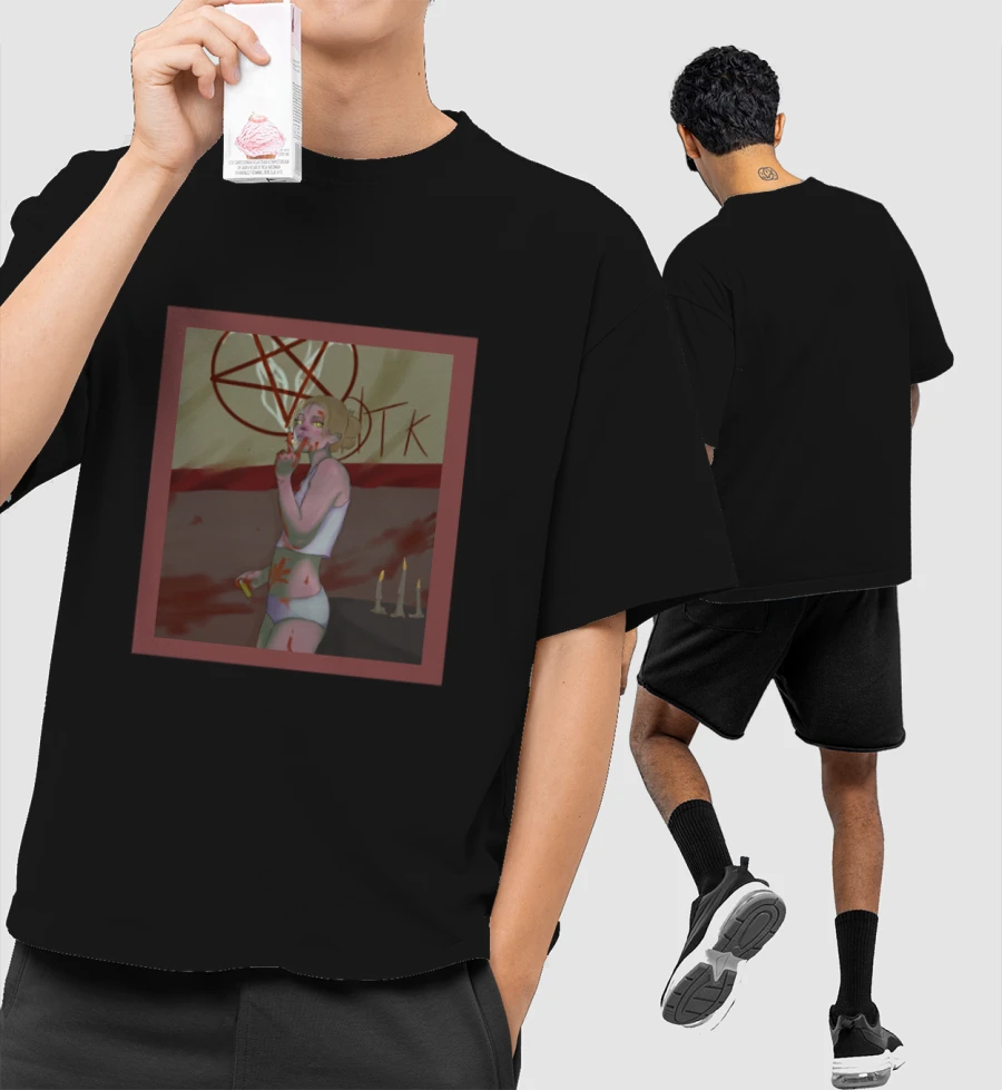 D.T.K Front-Printed Oversized T-Shirt