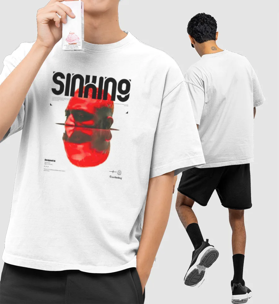 Sinking within Front-Printed Oversized T-Shirt
