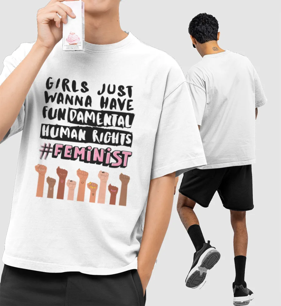 Feminism  Front-Printed Oversized T-Shirt