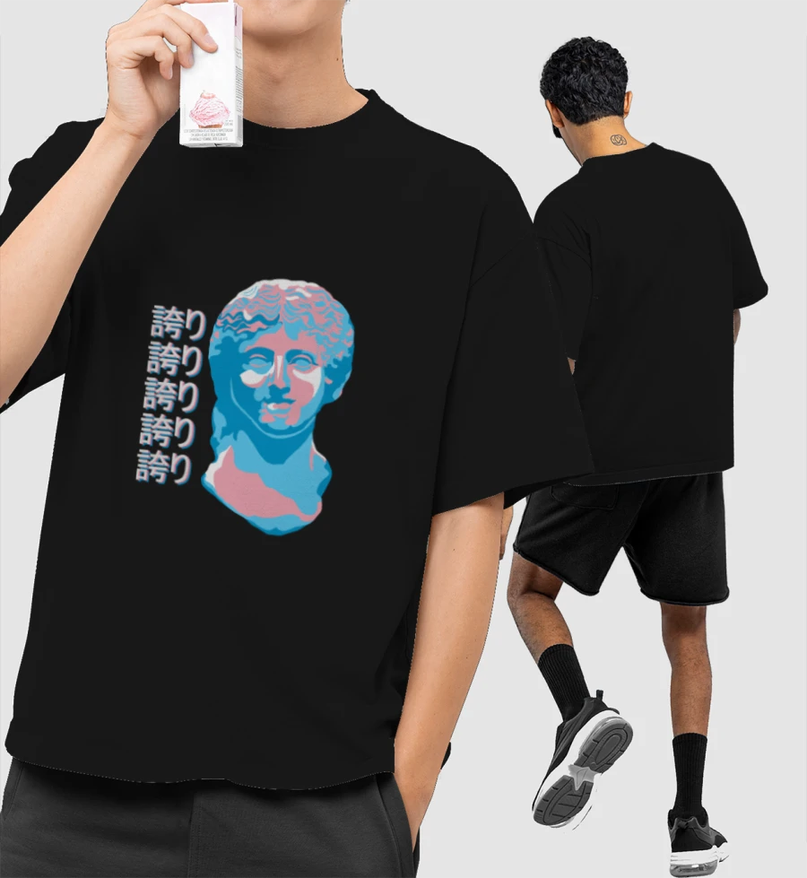 vaporwave pride transgender Front-Printed Oversized T-Shirt