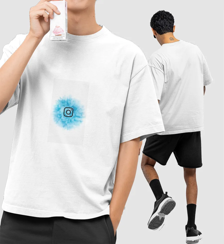 Social Media T shirt  Front-Printed Oversized T-Shirt