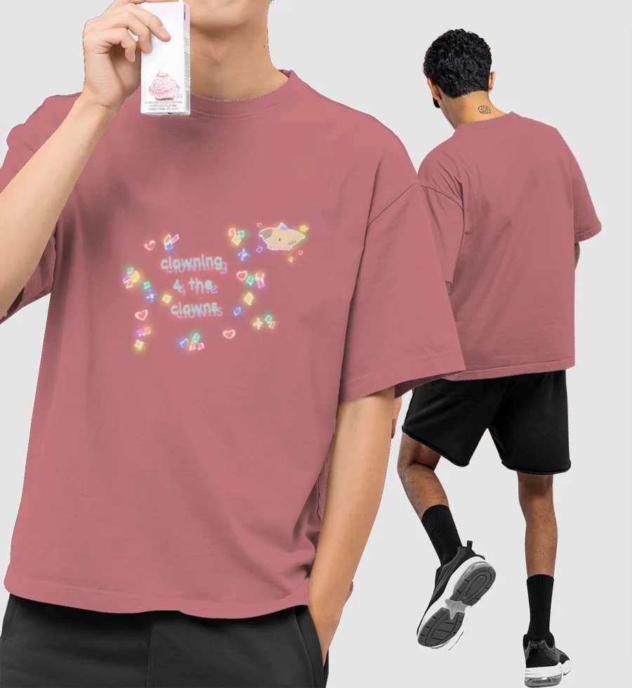 clowning Front-Printed Oversized T-Shirt