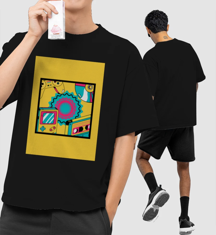 free style Front-Printed Oversized T-Shirt