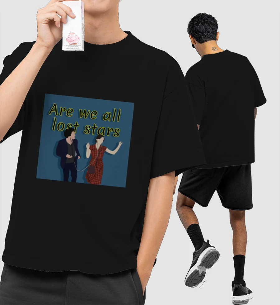 Begin Again - Music Front-Printed Oversized T-Shirt