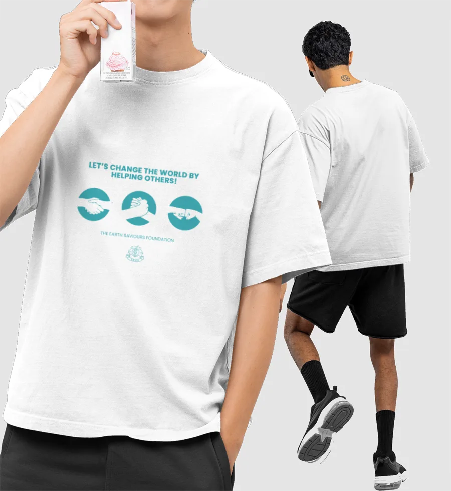 Change the world Front-Printed Oversized T-Shirt