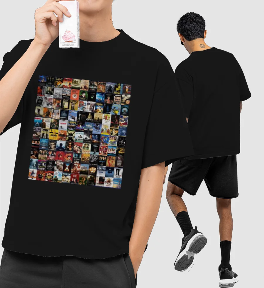 Cinema paradise Front-Printed Oversized T-Shirt