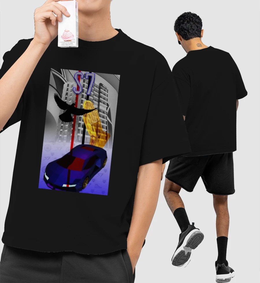 Lamborghini Mercy Front-Printed Oversized T-Shirt