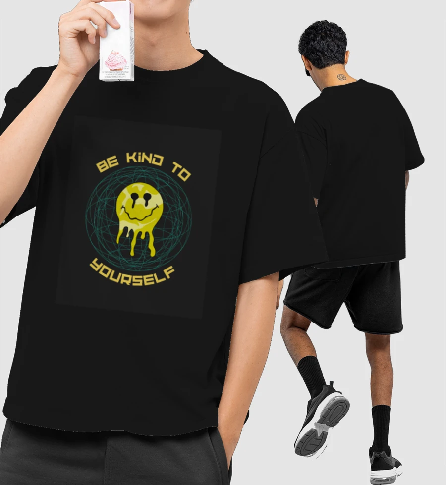 be kind to yourself Front-Printed Oversized T-Shirt