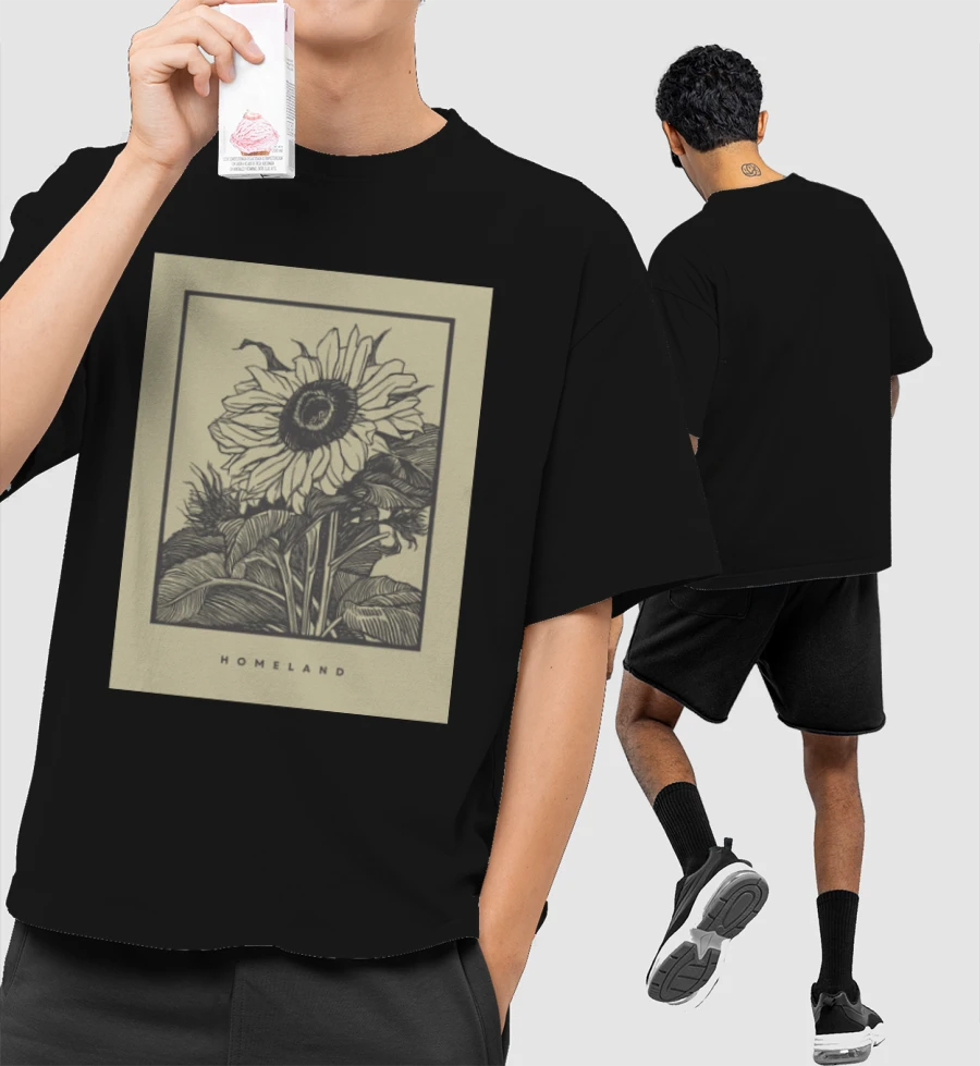 homeland Front-Printed Oversized T-Shirt