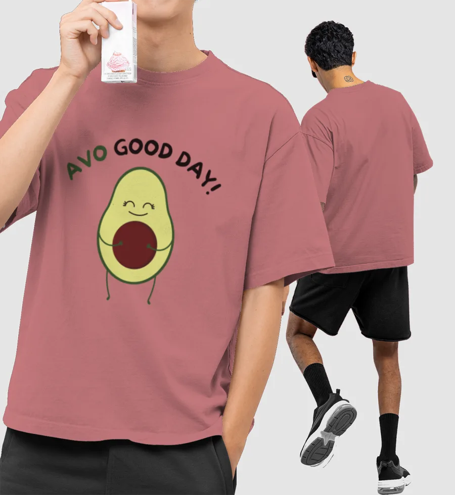 Avo Good Day! (Avocado) Front-Printed Oversized T-Shirt