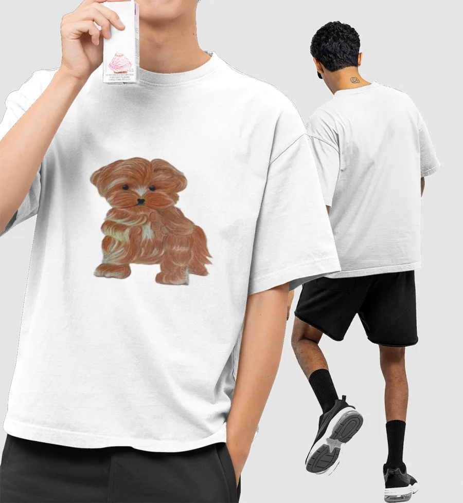 Dog Front-Printed Oversized T-Shirt