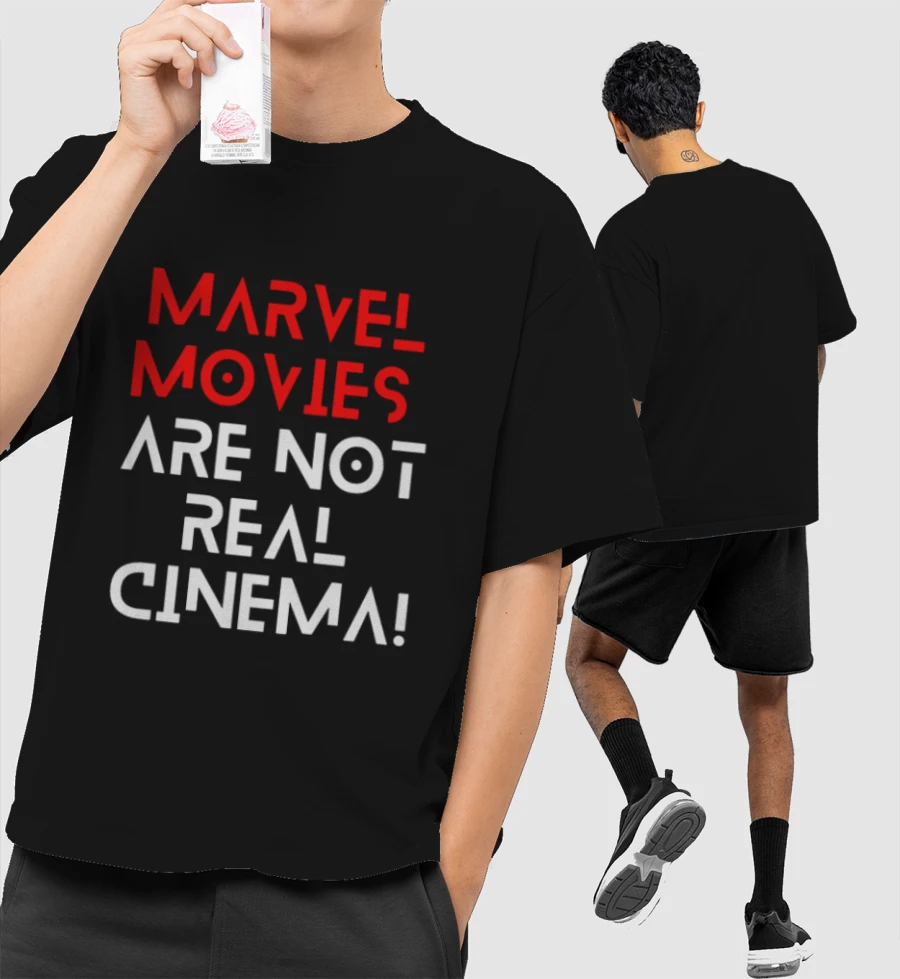 Real Cinema Front-Printed Oversized T-Shirt