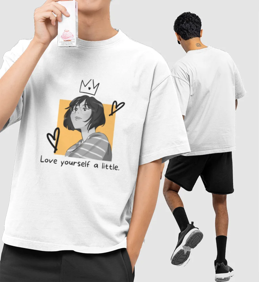 SELF LOVE PRINT Front-Printed Oversized T-Shirt