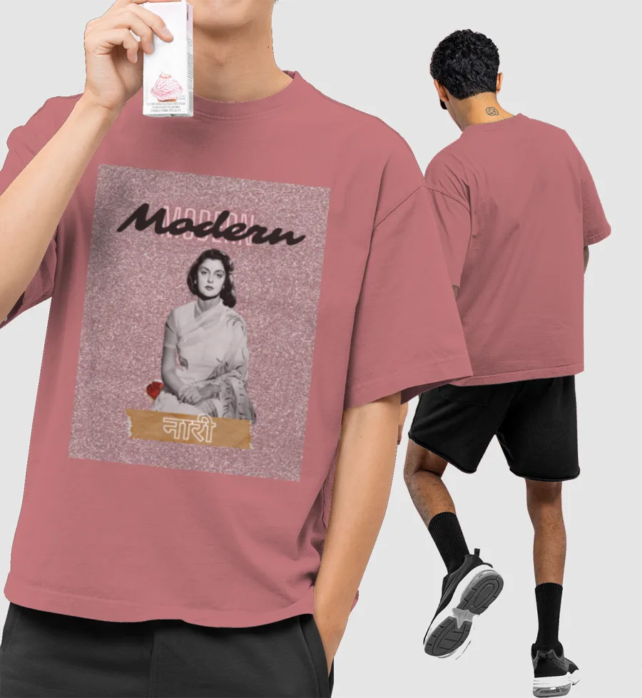 Modern Naari Front-Printed Oversized T-Shirt