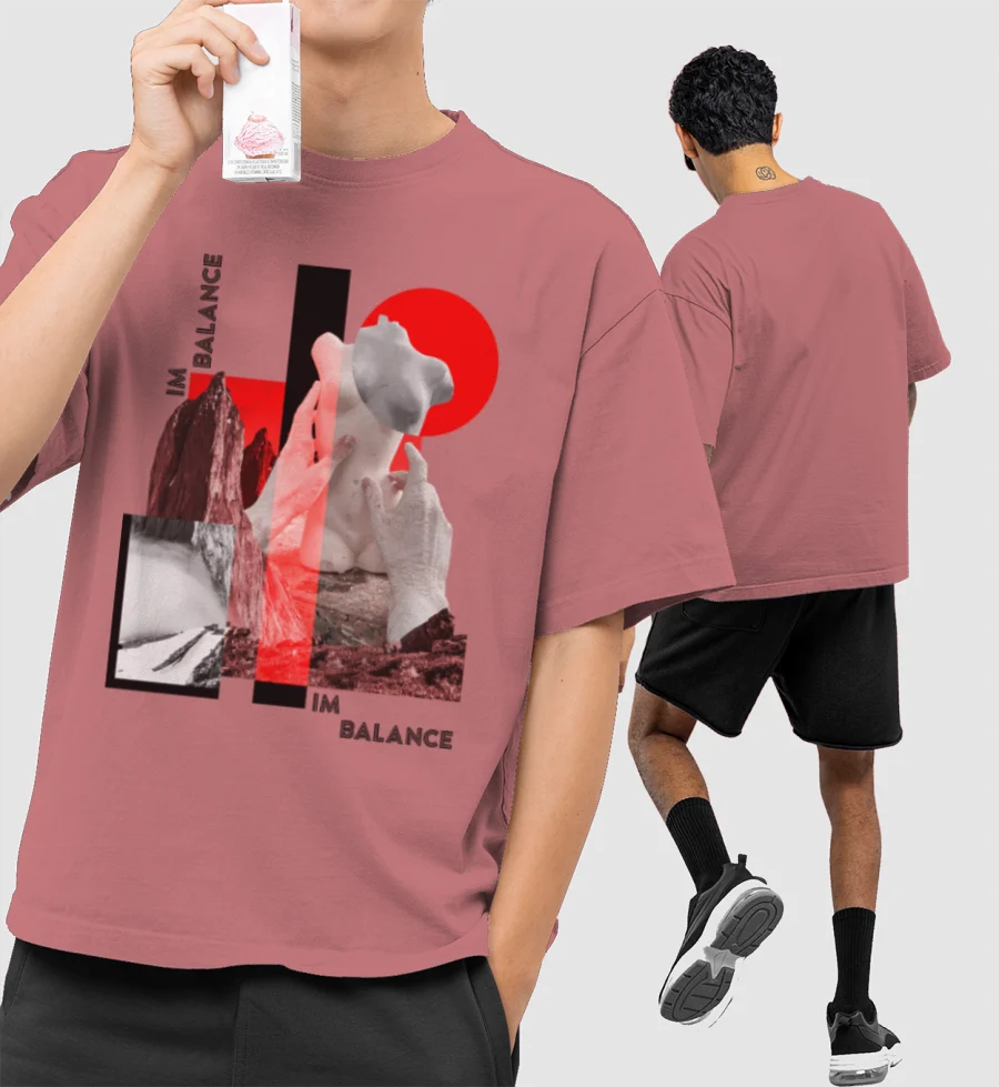 Imbalance Front-Printed Oversized T-Shirt