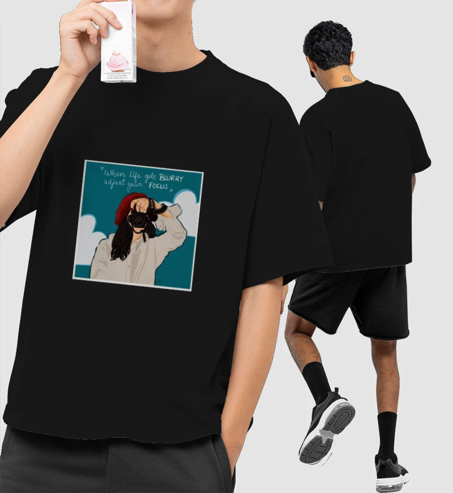 Motivation Front-Printed Oversized T-Shirt