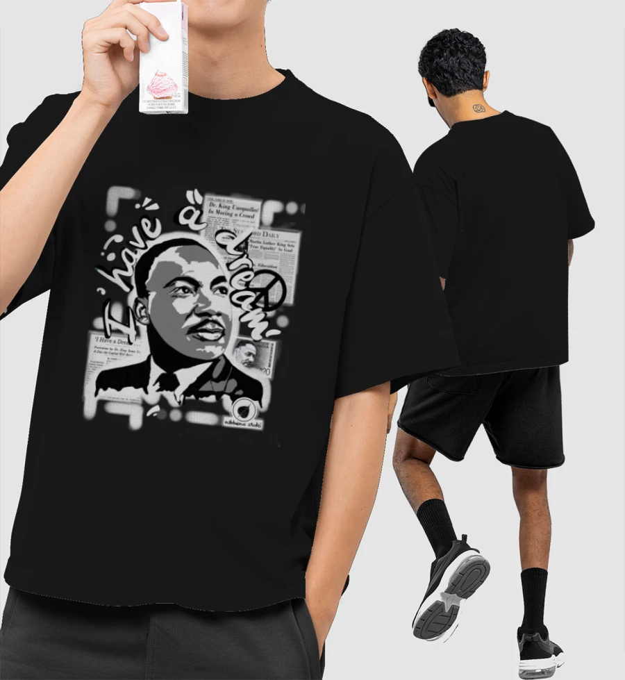 MartinLuther King T-shirt Front-Printed Oversized T-Shirt