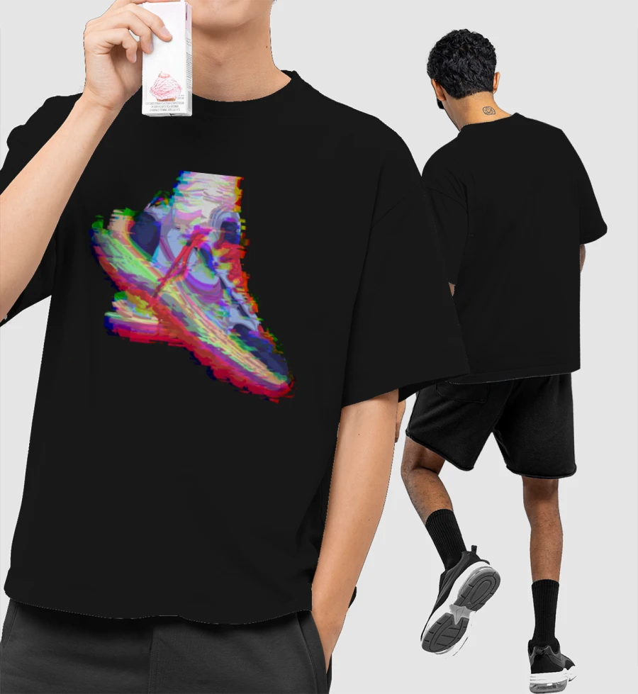 Run Away Front-Printed Oversized T-Shirt