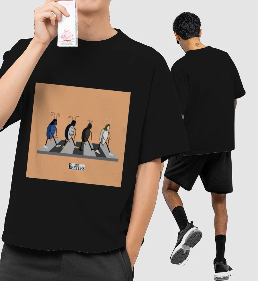the beatles Front-Printed Oversized T-Shirt