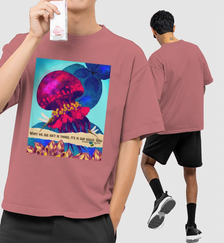 SURREAL world Front-Printed Oversized T-Shirt