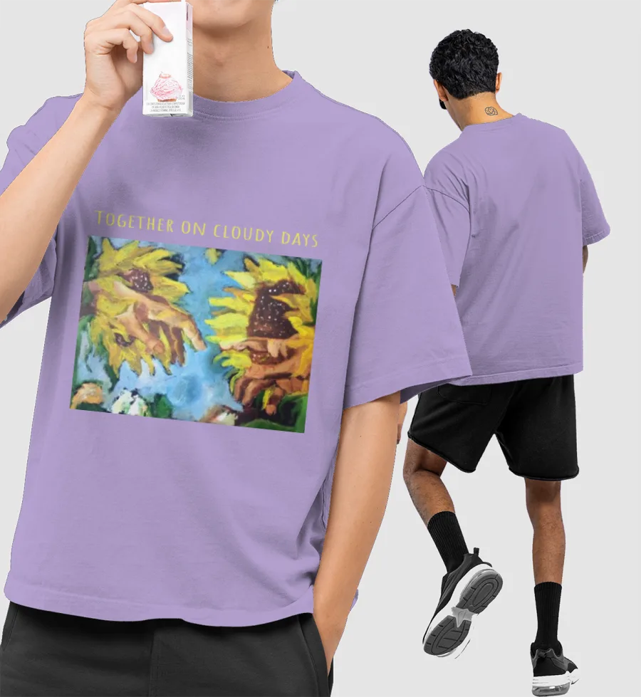 sunflowers Front-Printed Oversized T-Shirt