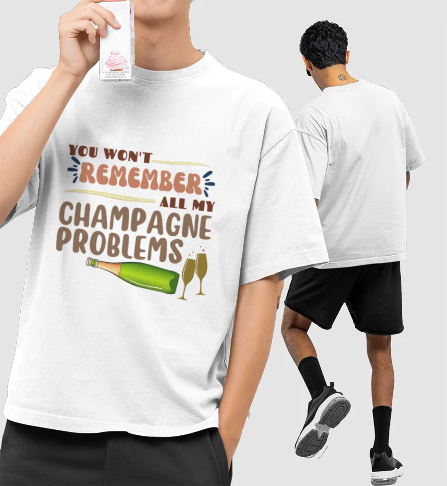 Taylor Swift Champagne Problem Front-Printed Oversized T-Shirt