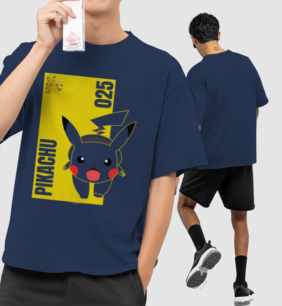 Pikachu Front-Printed Oversized T-Shirt