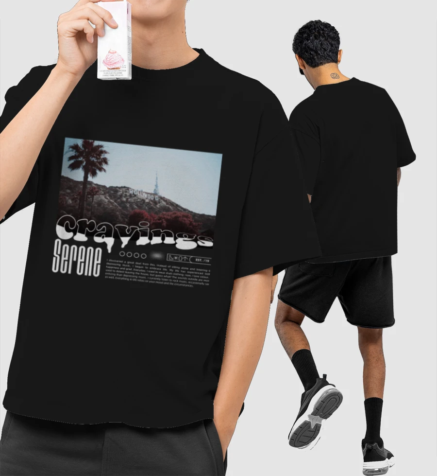 Serene Front-Printed Oversized T-Shirt