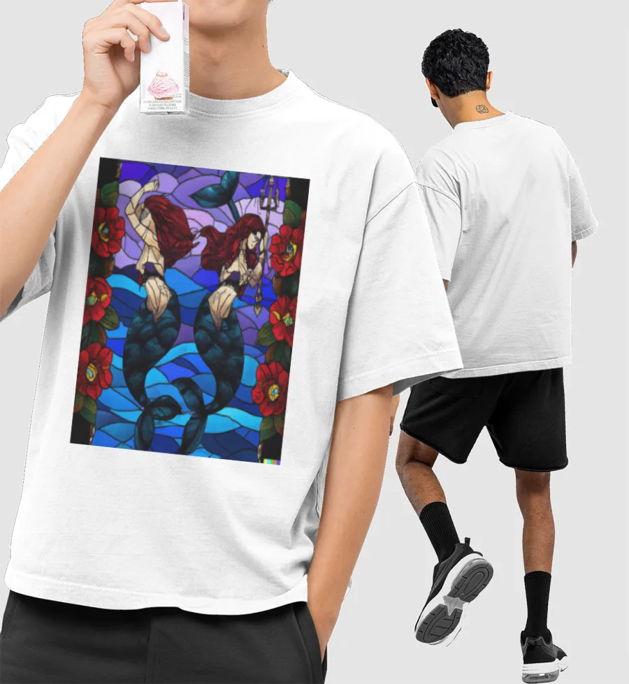 under the sea Front-Printed Oversized T-Shirt