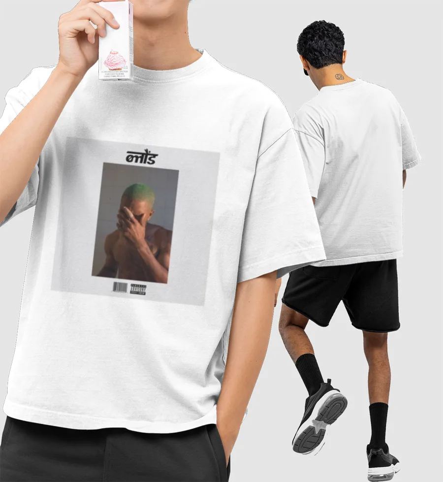 Frank Ocean Blonde Hindi Type  Front-Printed Oversized T-Shirt