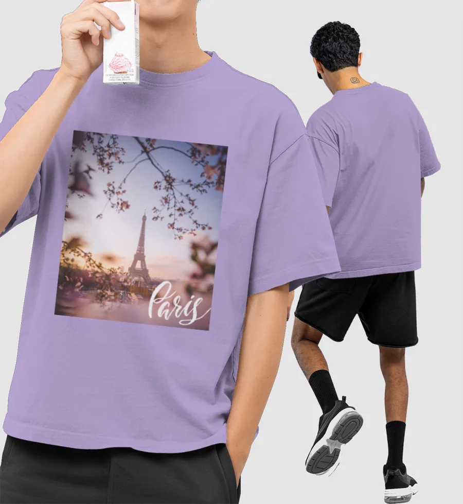 Paris - Travel Series Front-Printed Oversized T-Shirt