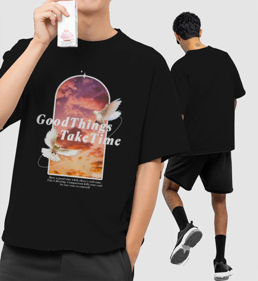 Untitled Front-Printed Oversized T-Shirt