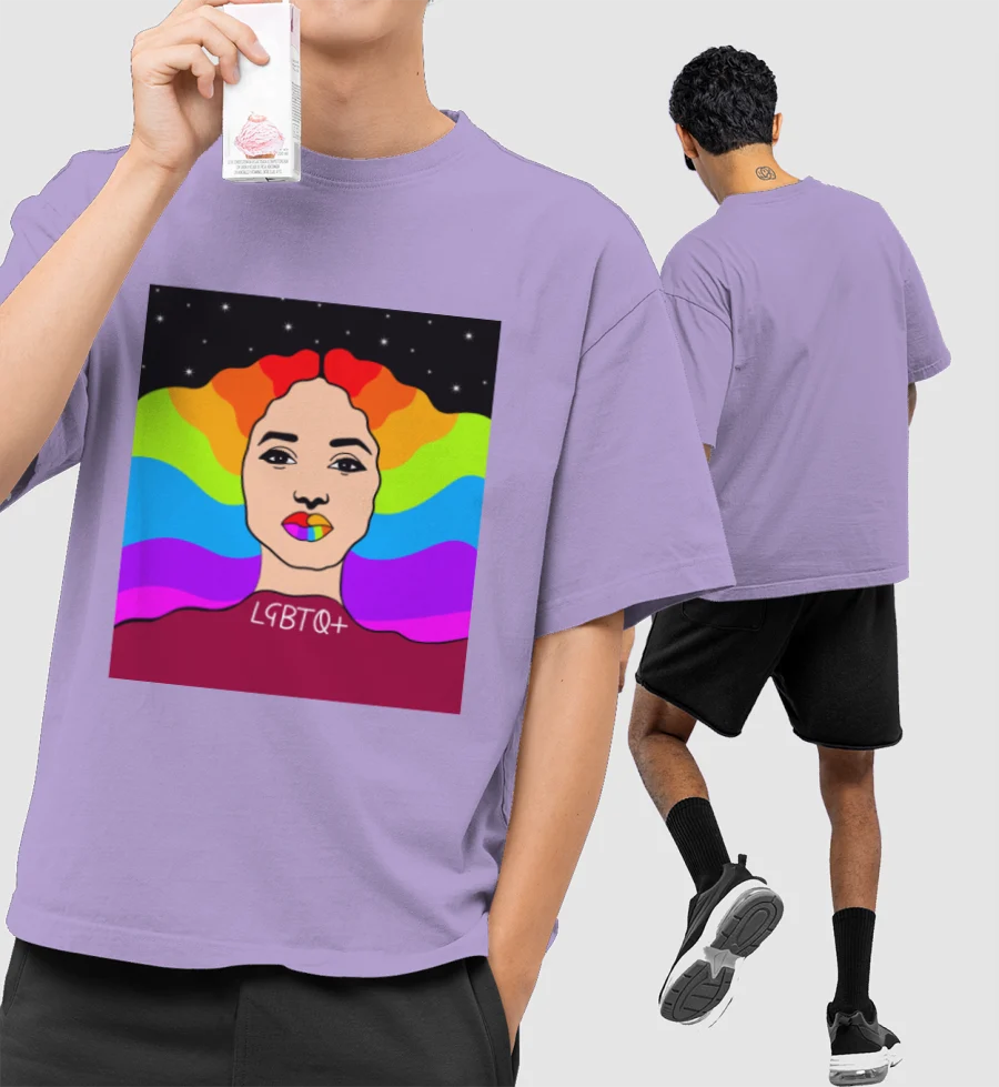 Lgbtq+ Front-Printed Oversized T-Shirt