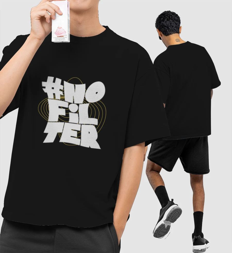 NO FILTER PRINT Front-Printed Oversized T-Shirt