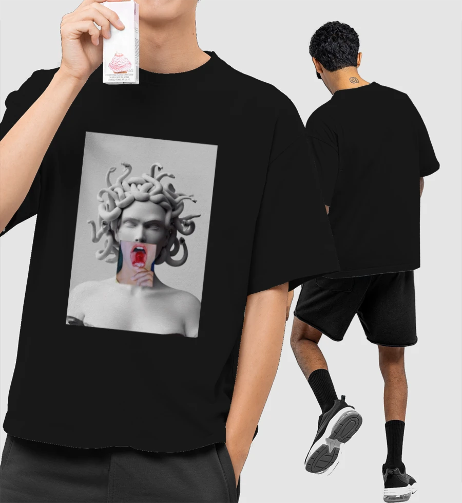 Medusa slay parody Front-Printed Oversized T-Shirt