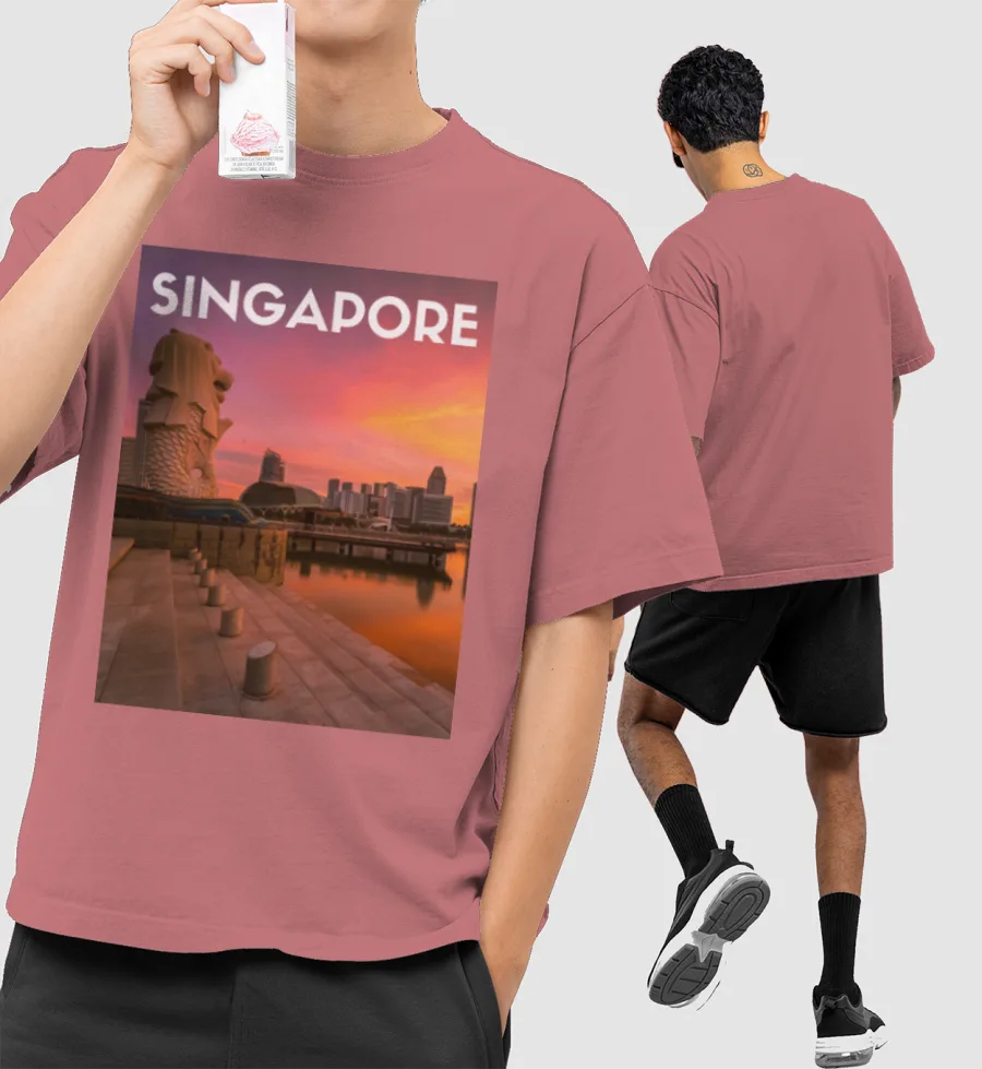 Singapore - Travel Series Front-Printed Oversized T-Shirt