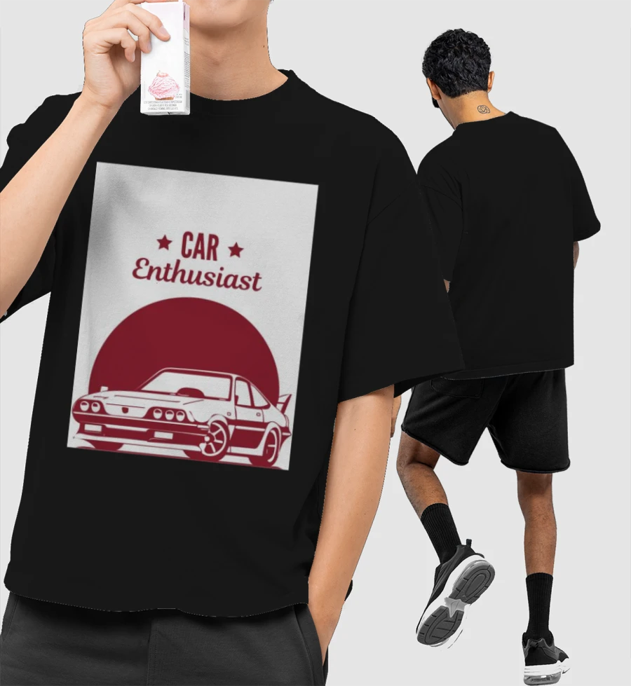 Car Enthusiast Front-Printed Oversized T-Shirt