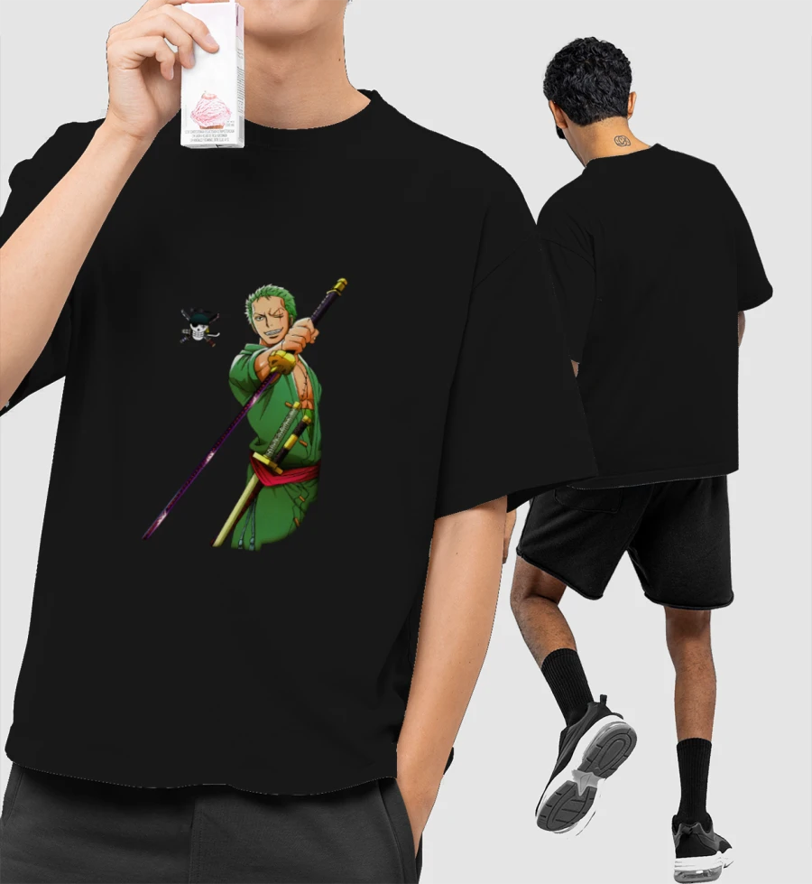 RORONOA ZORO Front-Printed Oversized T-Shirt