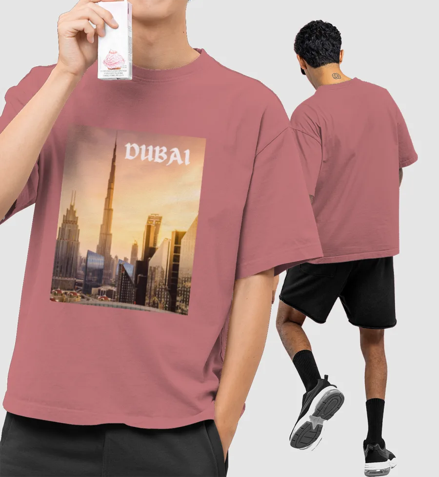 Dubai - Travel Series Front-Printed Oversized T-Shirt