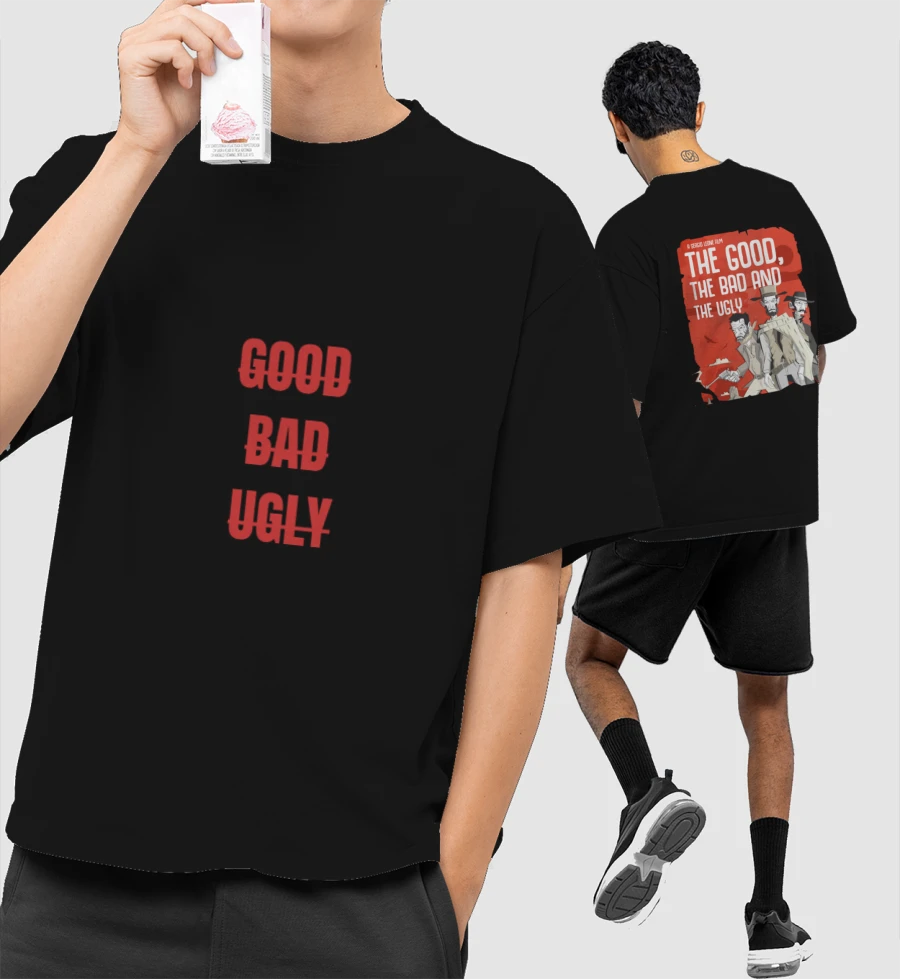 The Good, Bad & Ugly Oversized Oversized T-Shirt (Front & Back Print)