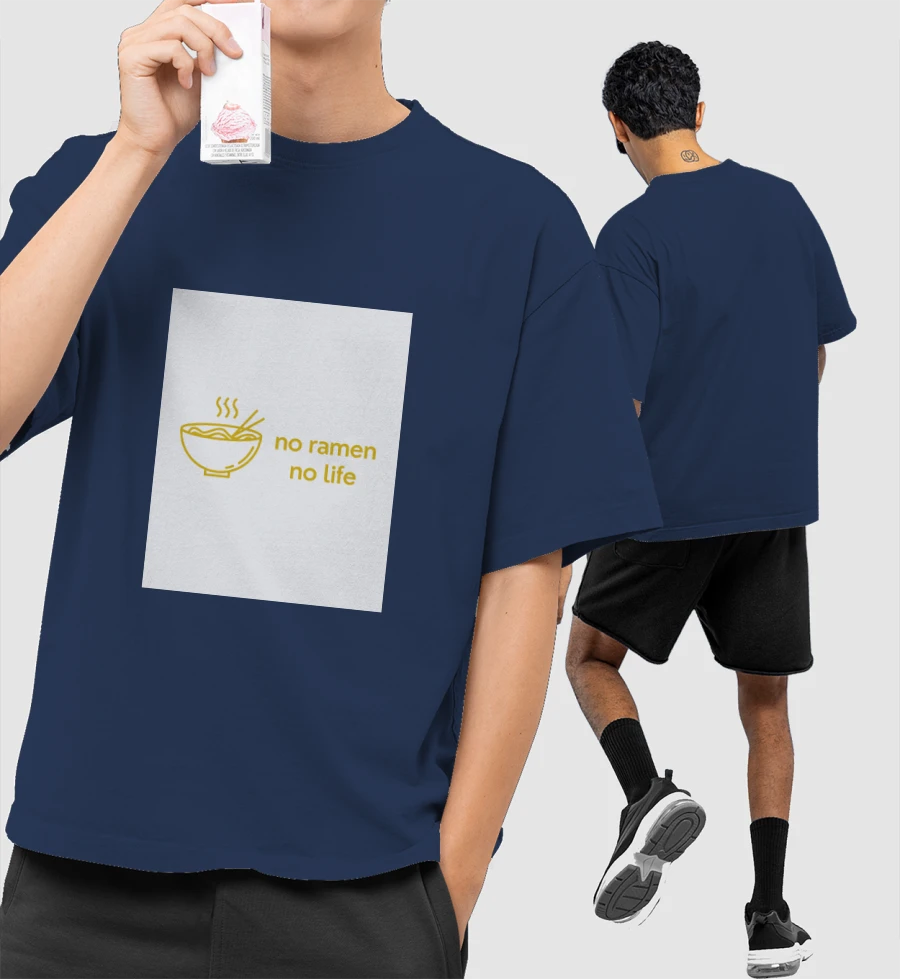 Korean Fashion Front-Printed Oversized T-Shirt