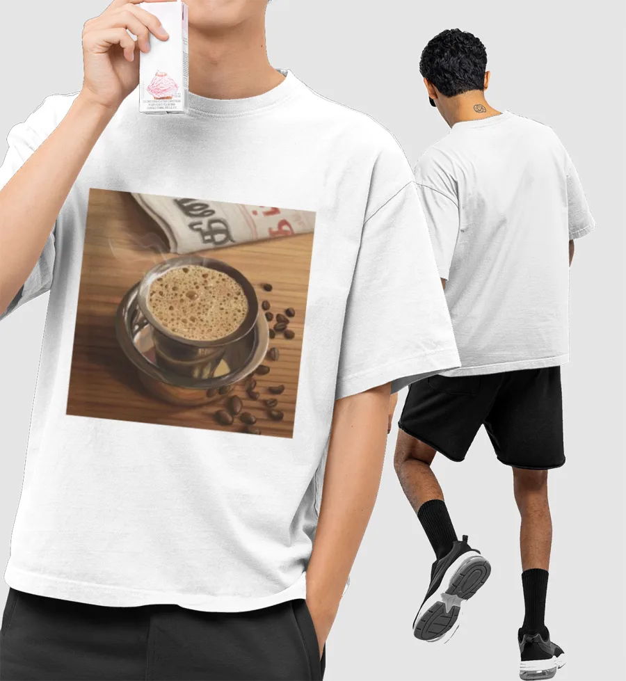 Filter Coffee Front-Printed Oversized T-Shirt