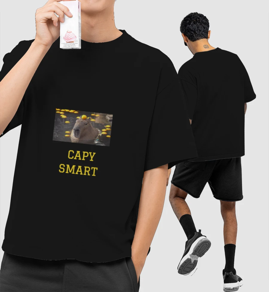 CAPYBARA Front-Printed Oversized T-Shirt