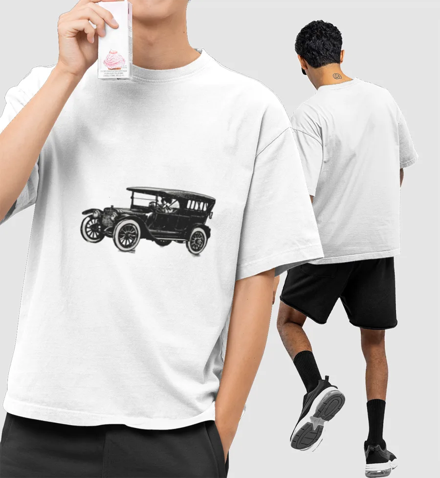 vintage car Front-Printed Oversized T-Shirt