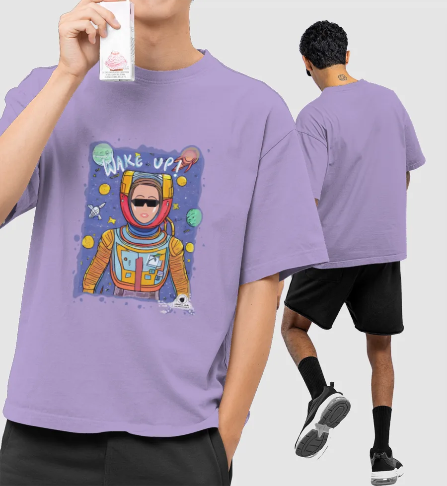 Wake up Astro woman by NS Front-Printed Oversized T-Shirt
