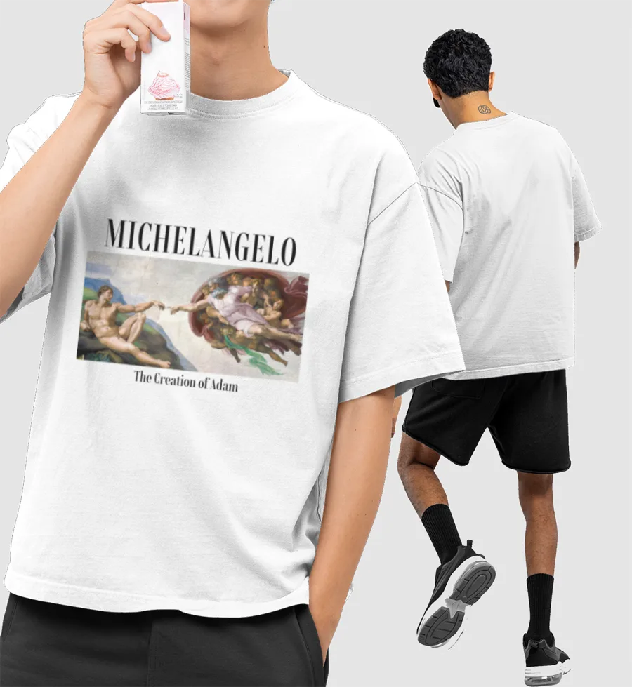 Michelangelo Front-Printed Oversized T-Shirt