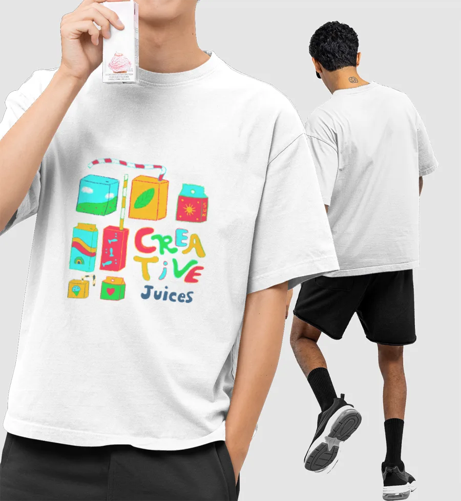 Creative Juices Front-Printed Oversized T-Shirt