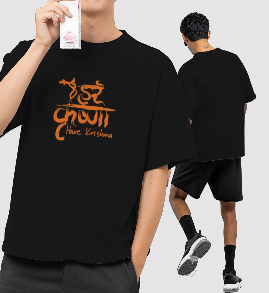 Hare Krishna Janmashtami Shirt Front-Printed Oversized T-Shirt